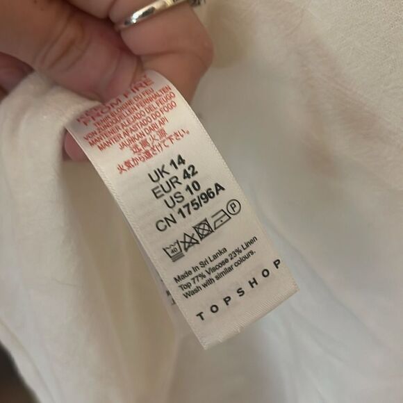 NWT TopShop Polly Tie -Front Button up crop top camisole size 10 - Picture 6 of 6